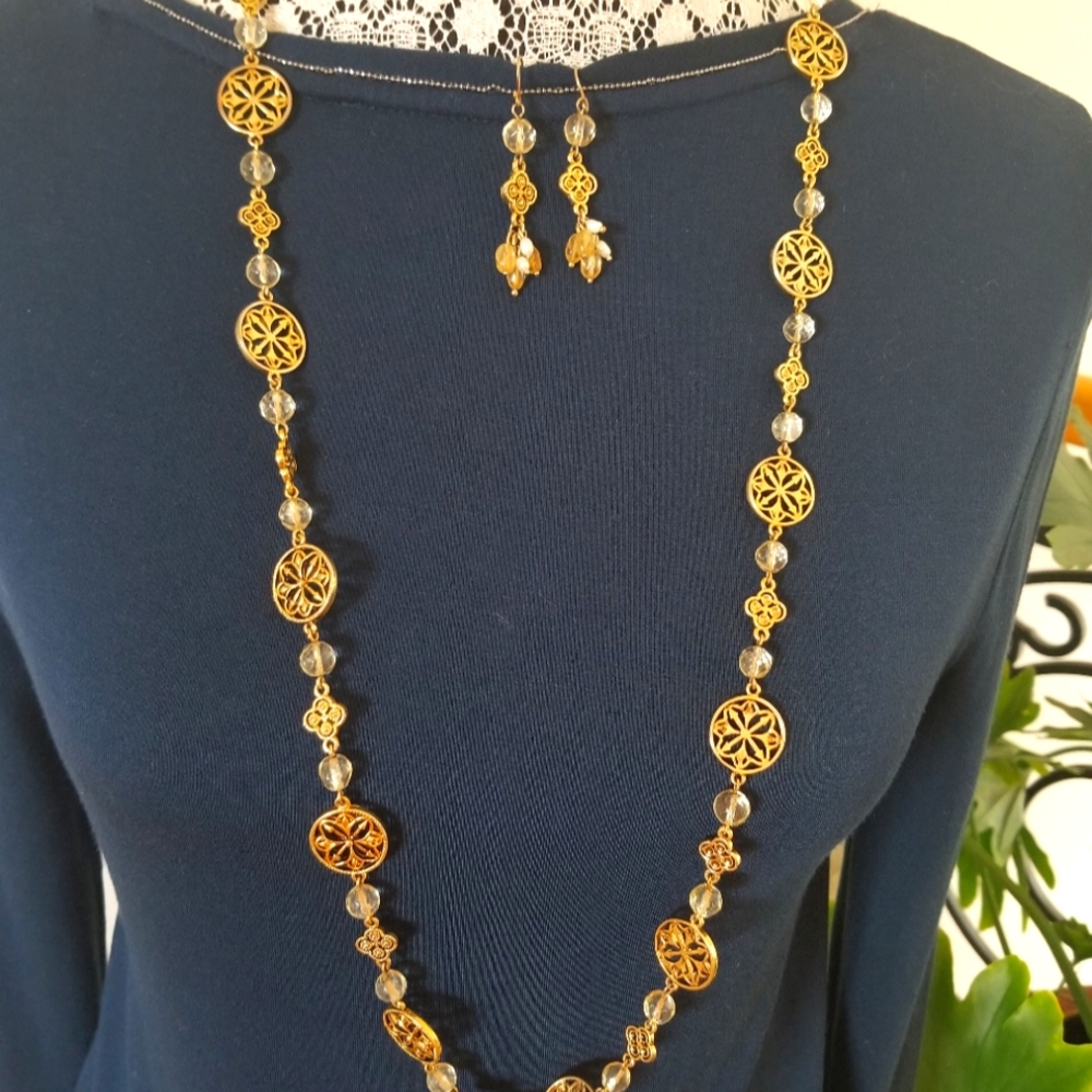 Macy's necklace and matching earrings set